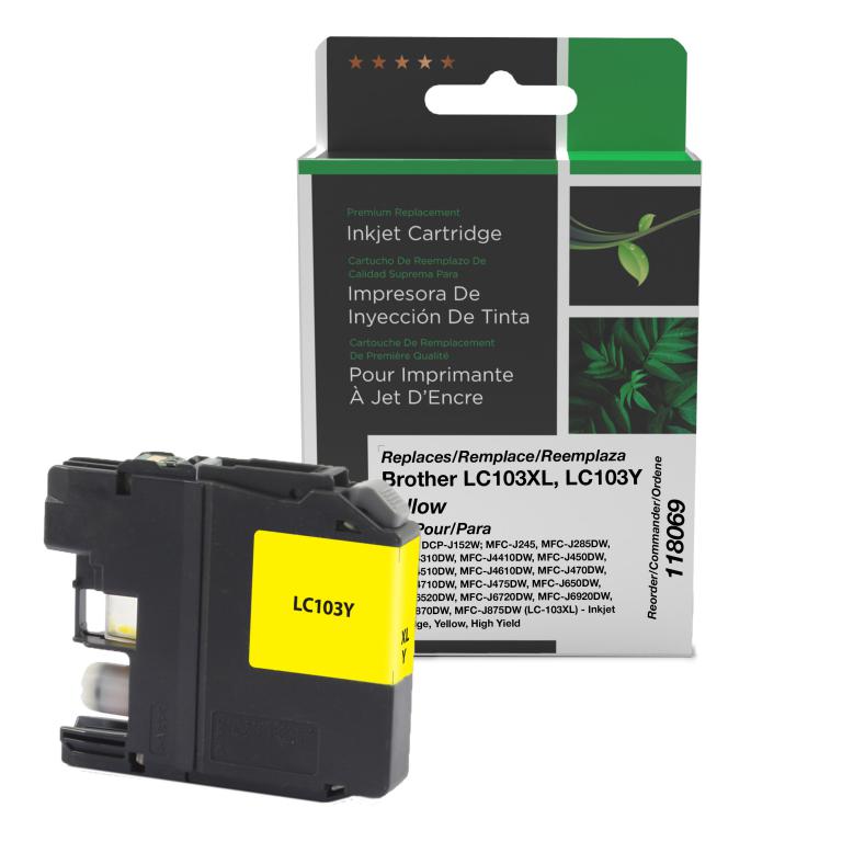 High Yield Yellow Ink Cartridge for Brother LC103XL