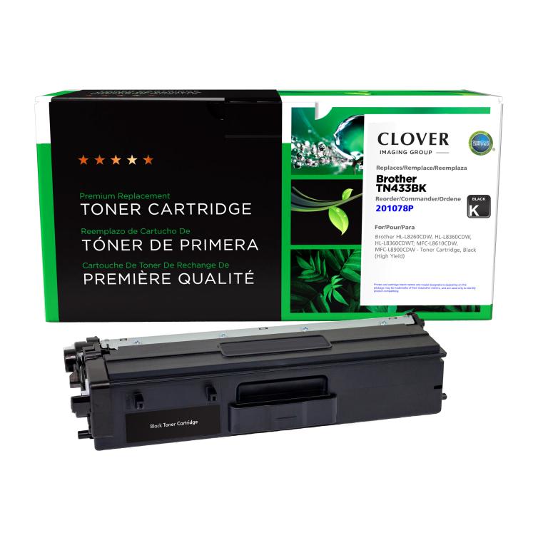 Clover Imaging Remanufactured High Yield Black Toner Cartridge for Brother TN433BK | Toner Cartridge Store