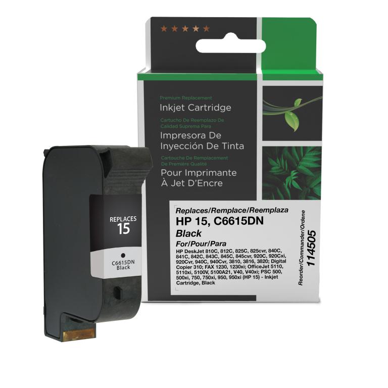 Black Ink Cartridge for HP 15 (C6615DN)