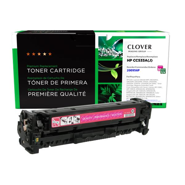 Toner Cartridge Store | Clover Imaging Remanufactured Extended Yield Magenta Toner Cartridge for HP CC533A