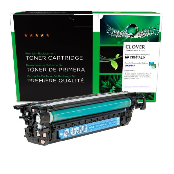 Toner Cartridge Store | Clover Imaging Remanufactured Extended Yield Cyan Toner Cartridge for HP CE261A