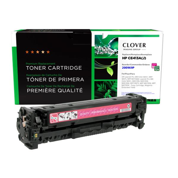 Toner Cartridge Store | Clover Imaging Remanufactured Extended Yield Magenta Toner Cartridge for HP CE413A