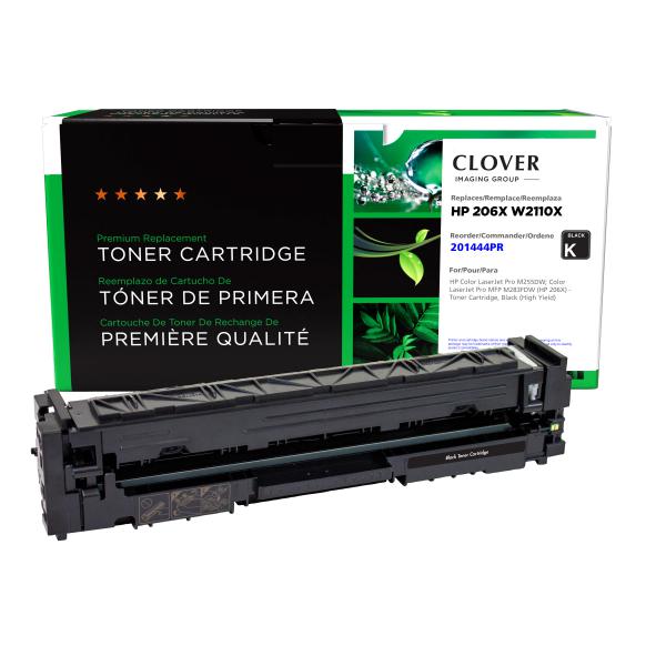 Toner Cartridge Store | Clover Imaging Remanufactured High Yield Black Toner Cartridge (Reused OEM Chip) for HP 206X (W2110X)