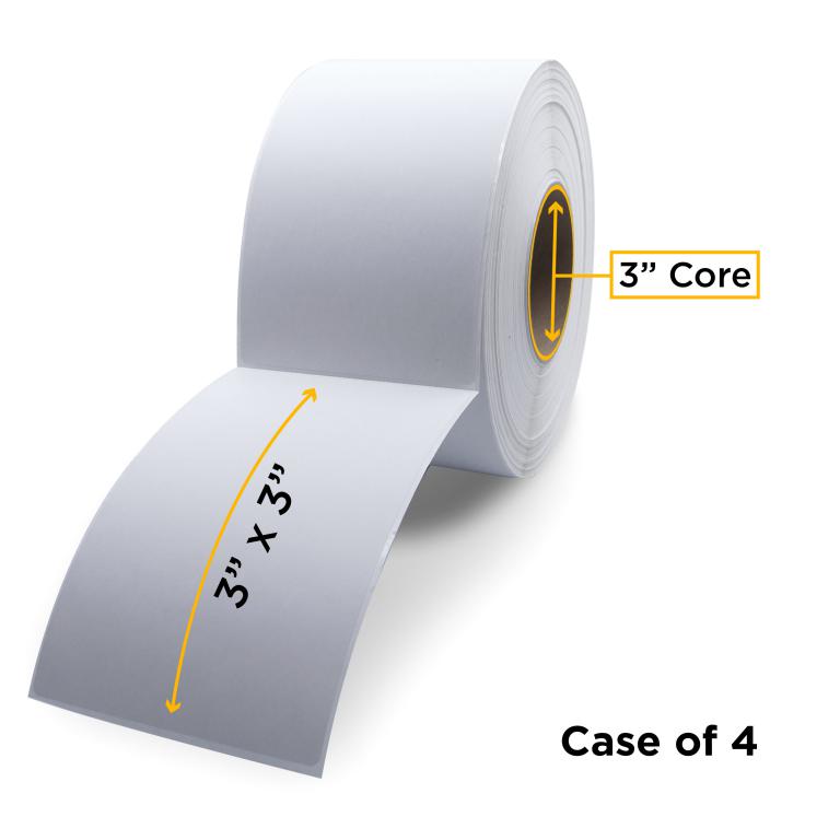 Direct Thermal Label Roll 3.0" ID x 8.0" Max OD for Industrial Barcode Printers