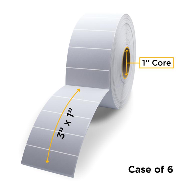 Thermal Transfer Label Roll 1.0" ID x 5.0" Max OD for Desktop Barcode Printers