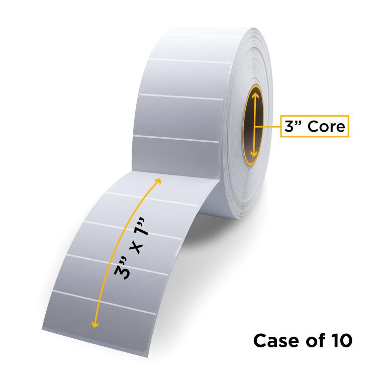 Thermal Transfer Label Roll 3.0" ID x 8.0" Max OD for Industrial Barcode Printers