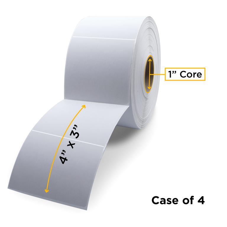 Thermal Transfer Label Roll 1.0" ID x 5.0" Max OD for Desktop Barcode Printers