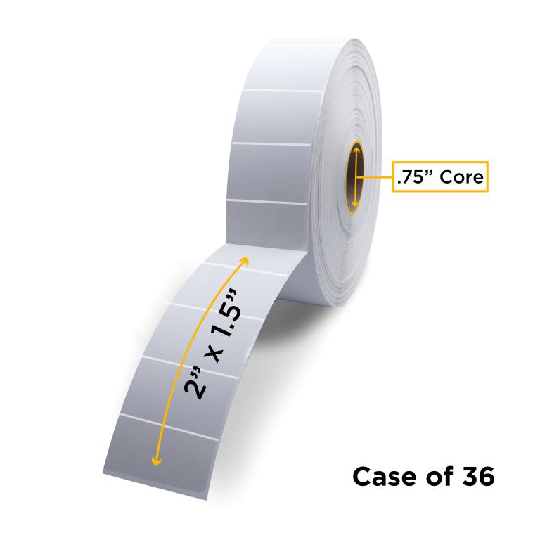 Direct Thermal Label Roll 0.75" ID x 2.2" Max OD for Mobile Barcode Printers