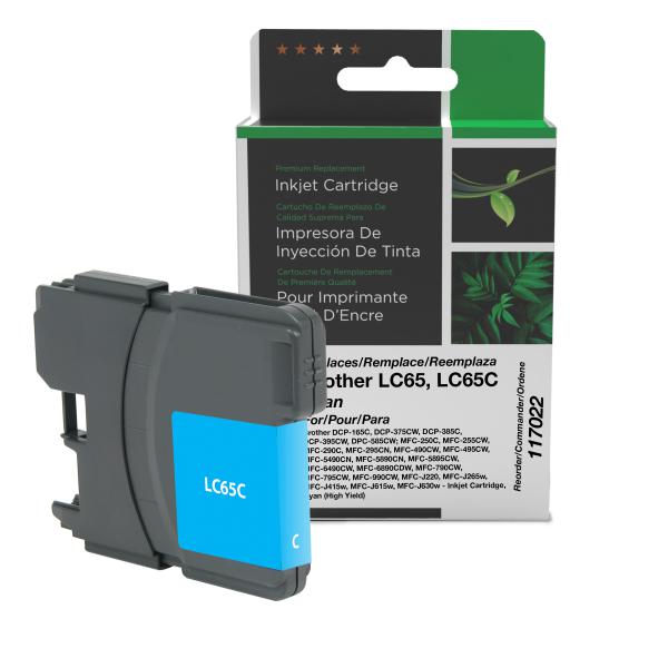 Clover Imaging Remanufactured High Yield Cyan Ink Cartridge for Brother LC65