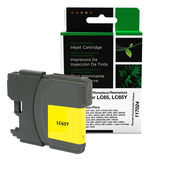 Toner Cartridge Store | Clover Imaging Remanufactured High Yield Yellow Ink Cartridge for Brother LC65