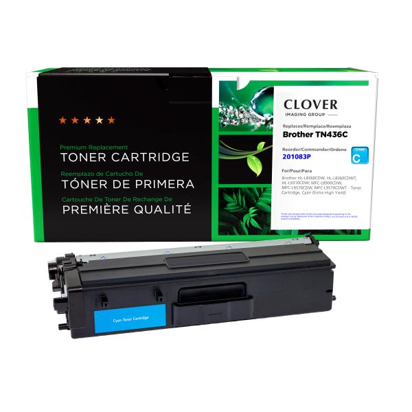 Toner Cartridge Store | Clover Imaging Remanufactured Extra High Yield Cyan Toner Cartridge for Brother TN436C