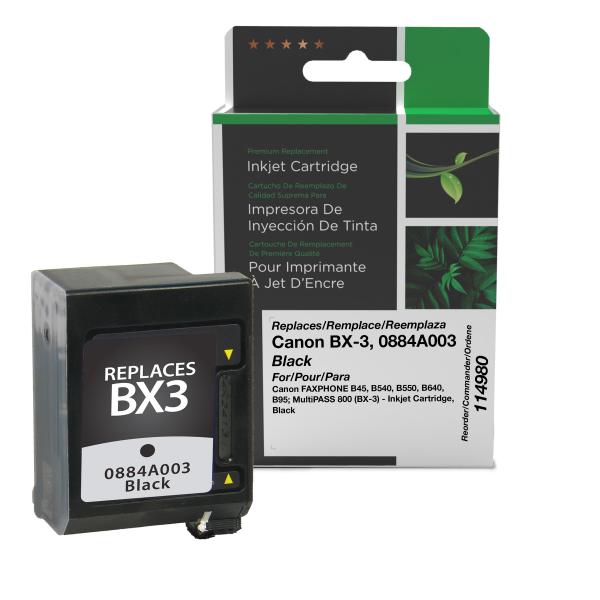 Clover Imaging Remanufactured Black Ink Cartridge for Canon BX-3 (0884A003)