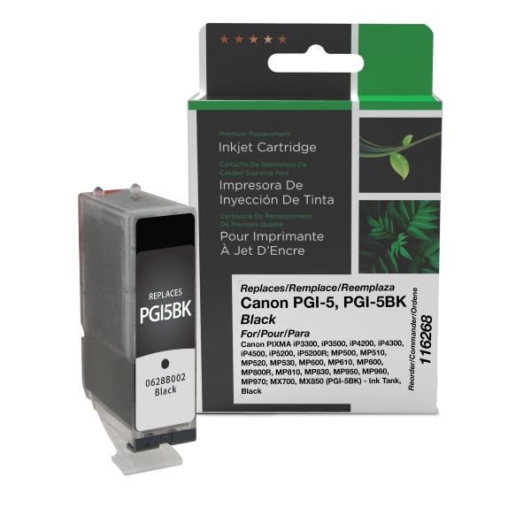 Clover Imaging Remanufactured Black Ink Cartridge for Canon PGI-5 (0628B002)