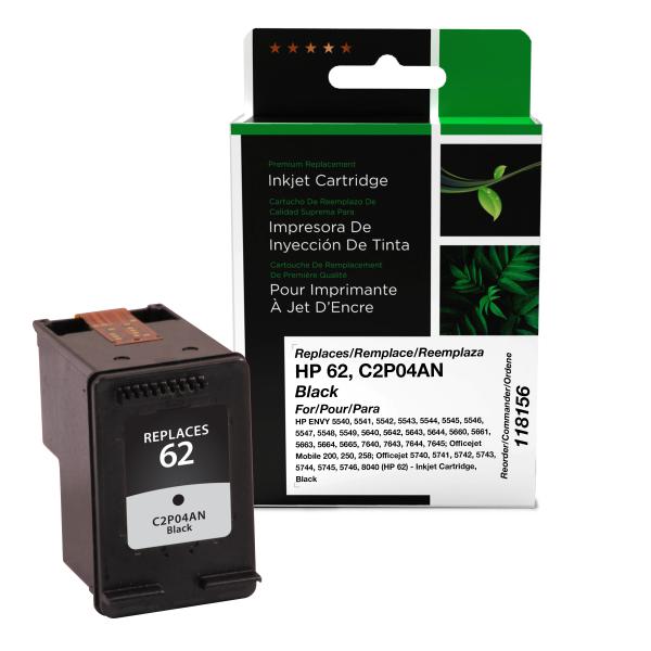 Clover Imaging Remanufactured Black Ink Cartridge for HP 62 (C2P04AN)