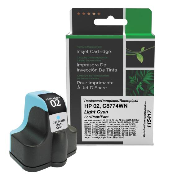 Clover Imaging Remanufactured High Yield Light Cyan Ink Cartridge for HP 02 (C8774WN)