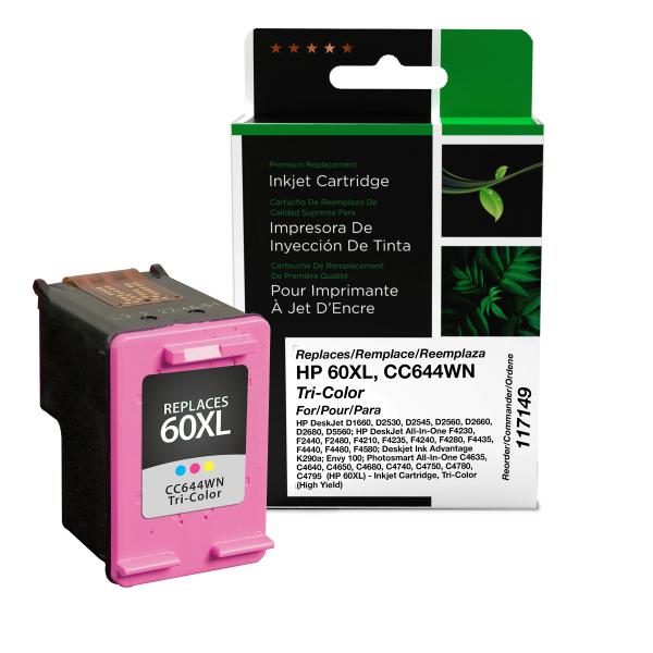 Clover Imaging Remanufactured High Yield Tri-Color Ink Cartridge for HP 60XL (CC644WN)