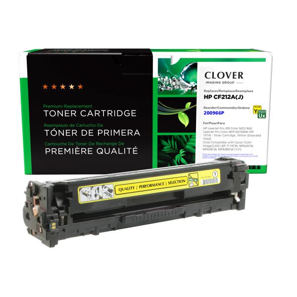 Clover Imaging Remanufactured Extended Yield Yellow Toner Cartridge for HP CF212A
