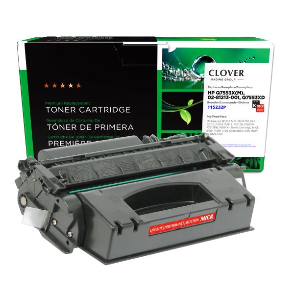 Clover Imaging Remanufactured High Yield MICR Toner Cartridge for HP Q7553X, TROY 02-81213-001