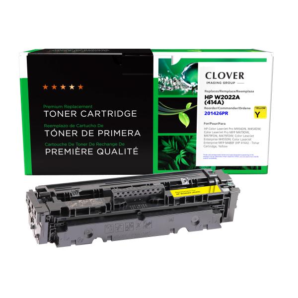 Clover Imaging Remanufactured Yellow Toner Cartridge (Reused OEM Chip) for HP 414A (W2022A)