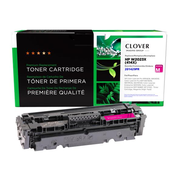 Clover Imaging Remanufactured High Yield Magenta Toner Cartridge (Reused OEM Chip) for HP 414X (W2023X)