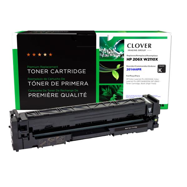 Clover Imaging Remanufactured High Yield Black Toner Cartridge (Reused OEM Chip) for HP 206X (W2110X)