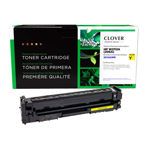 Toner Cartridge Store | Clover Imaging Remanufactured Yellow Toner Cartridge (Reused OEM Chip) for HP 206A (W2112A)