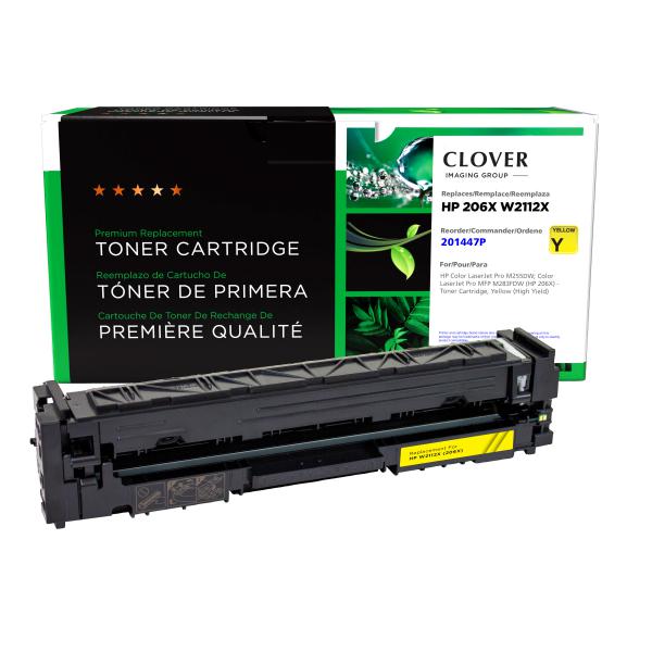 Toner Cartridge Store | Clover Imaging Remanufactured High Yield Yellow Toner Cartridge for HP 206X (W2112X)