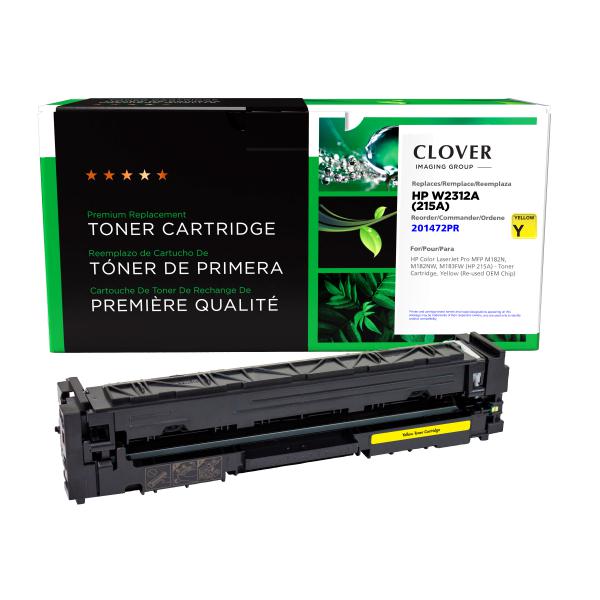 Toner Cartridge Store | Clover Imaging Remanufactured Yellow Toner Cartridge (Reused OEM Chip) for HP 215A (W2312A)