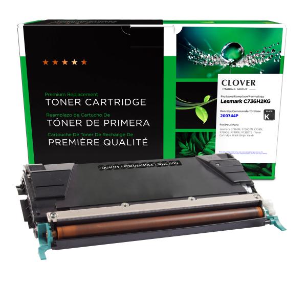 Clover Imaging Remanufactured High Yield Black Toner Cartridge for Lexmark C736/X736/X738