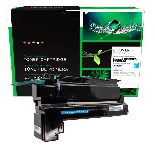 Clover Imaging Remanufactured Extra High Yield Cyan Toner Cartridge for Lexmark X792