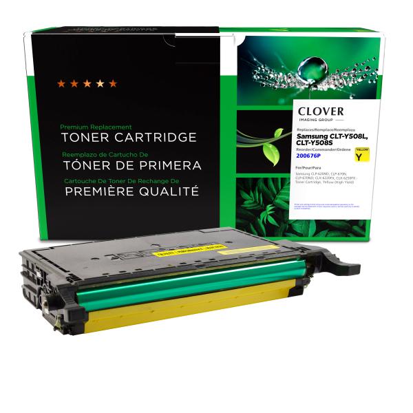 Toner Cartridge Store | Clover Imaging Remanufactured High Yield Yellow Toner Cartridge for Samsung CLT-Y508L/CLT-Y508S