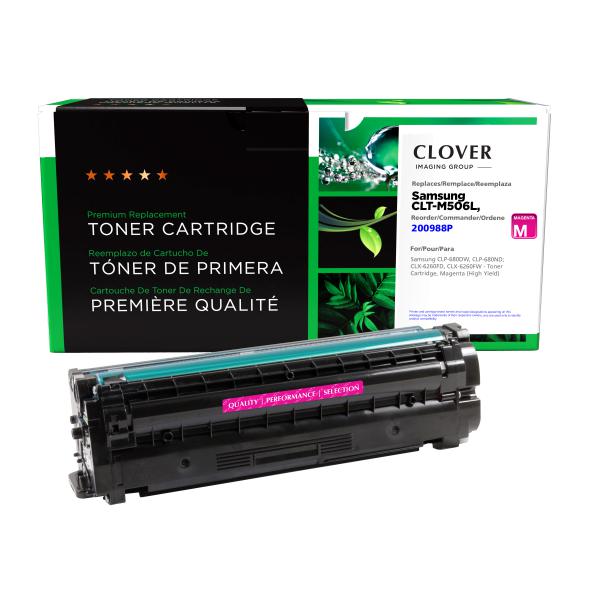 Toner Cartridge Store | Clover Imaging Remanufactured High Yield Magenta Toner Cartridge for Samsung CLT-M506L/CLT-M506S