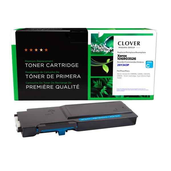 Clover Imaging Remanufactured Extra High Yield Cyan Toner Cartridge for Xerox 106R03526